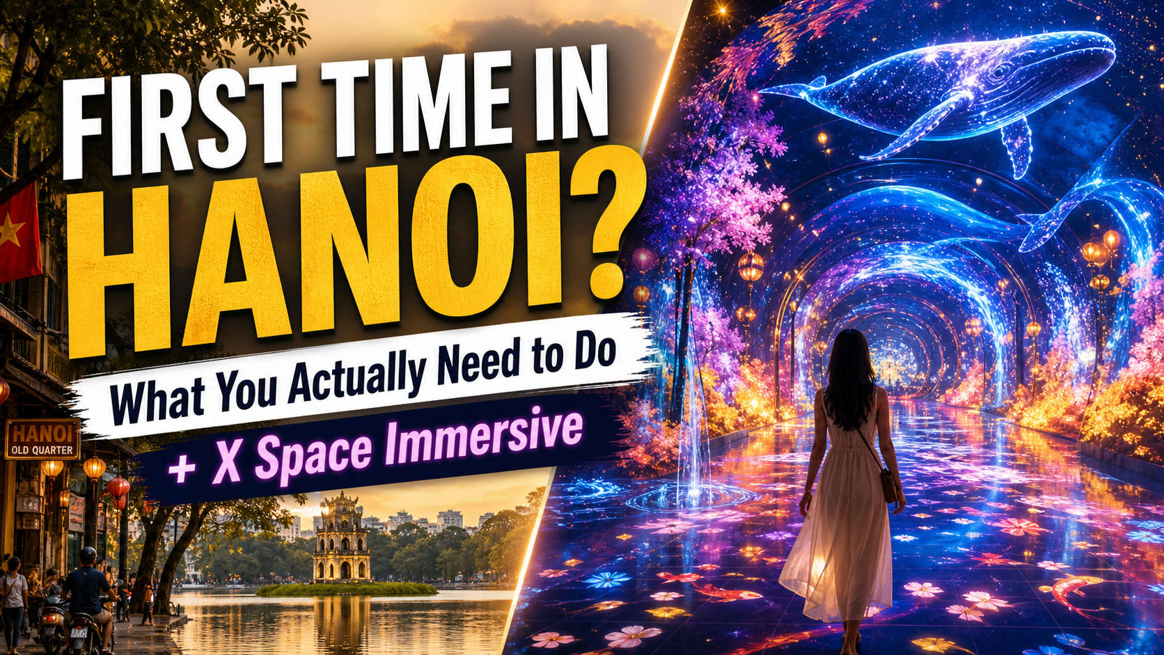 First time in Hanoi travel guide with Hoan Kiem Lake, Old Quarter and X Space Immersive digital art experience