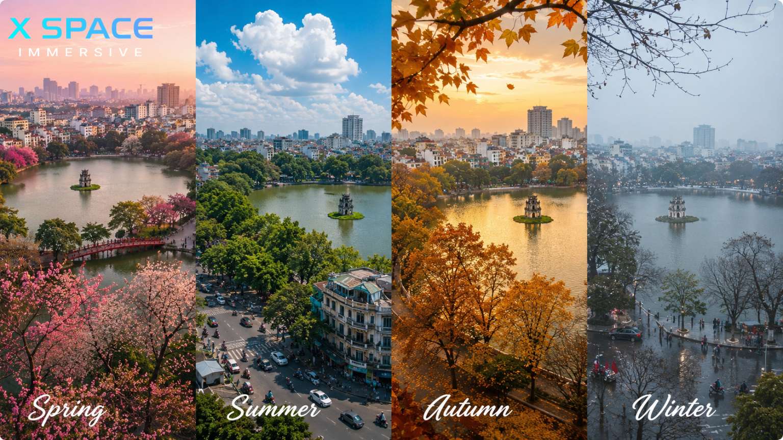 Best time to visit Hanoi in one day during all four seasons