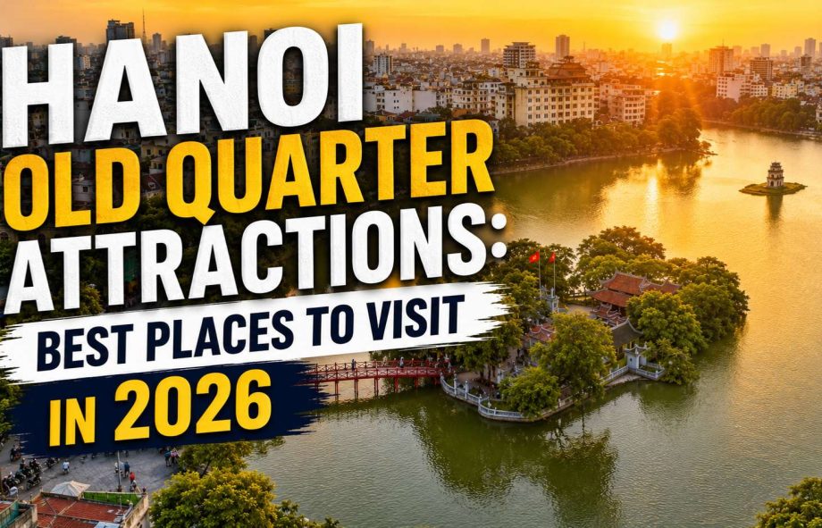 Hanoi Old Quarter attractions travel guide 2026 with Hoan Kiem Lake aerial view