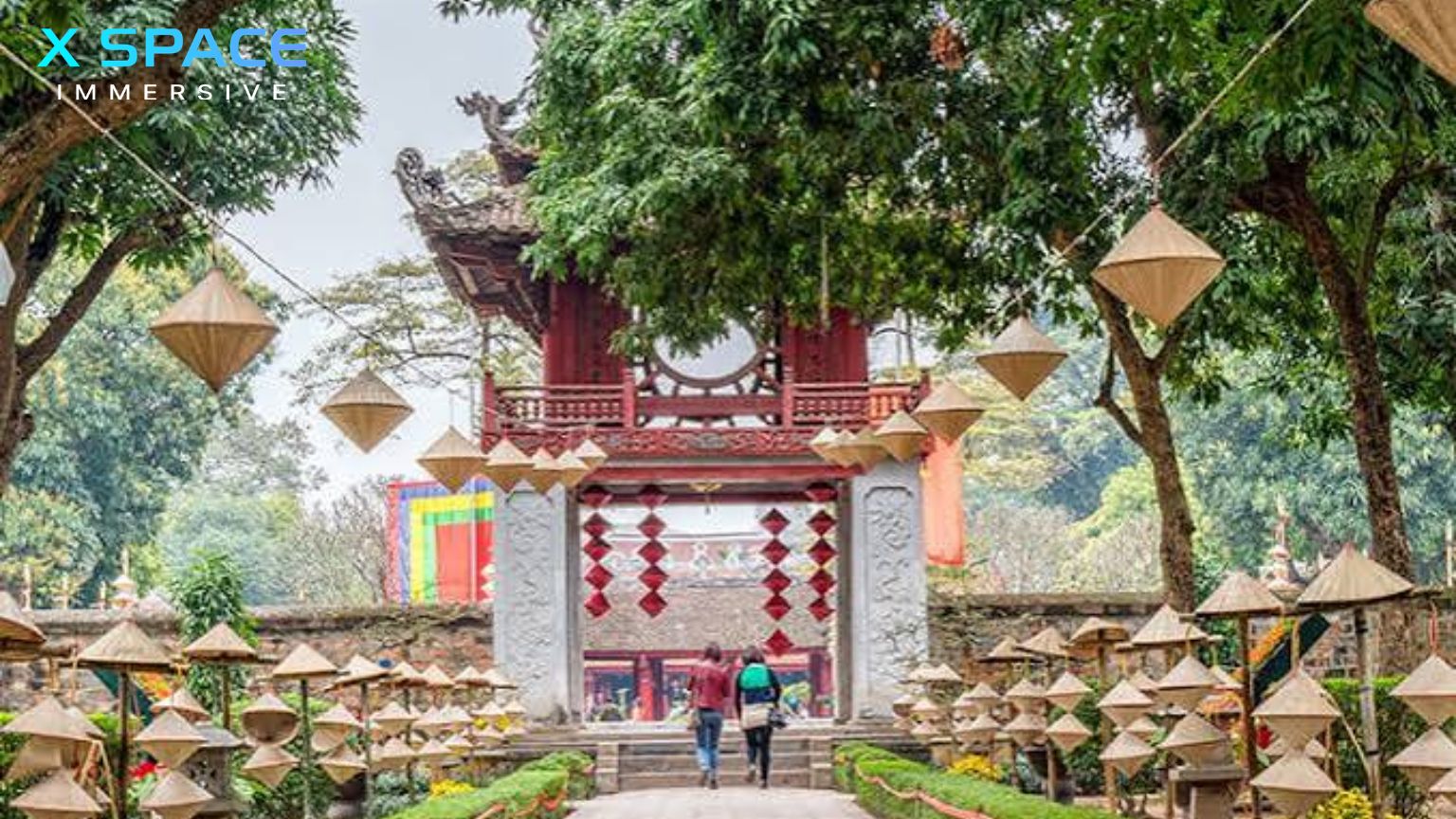 Temple of Literature Hanoi with traditional Vietnamese architecture