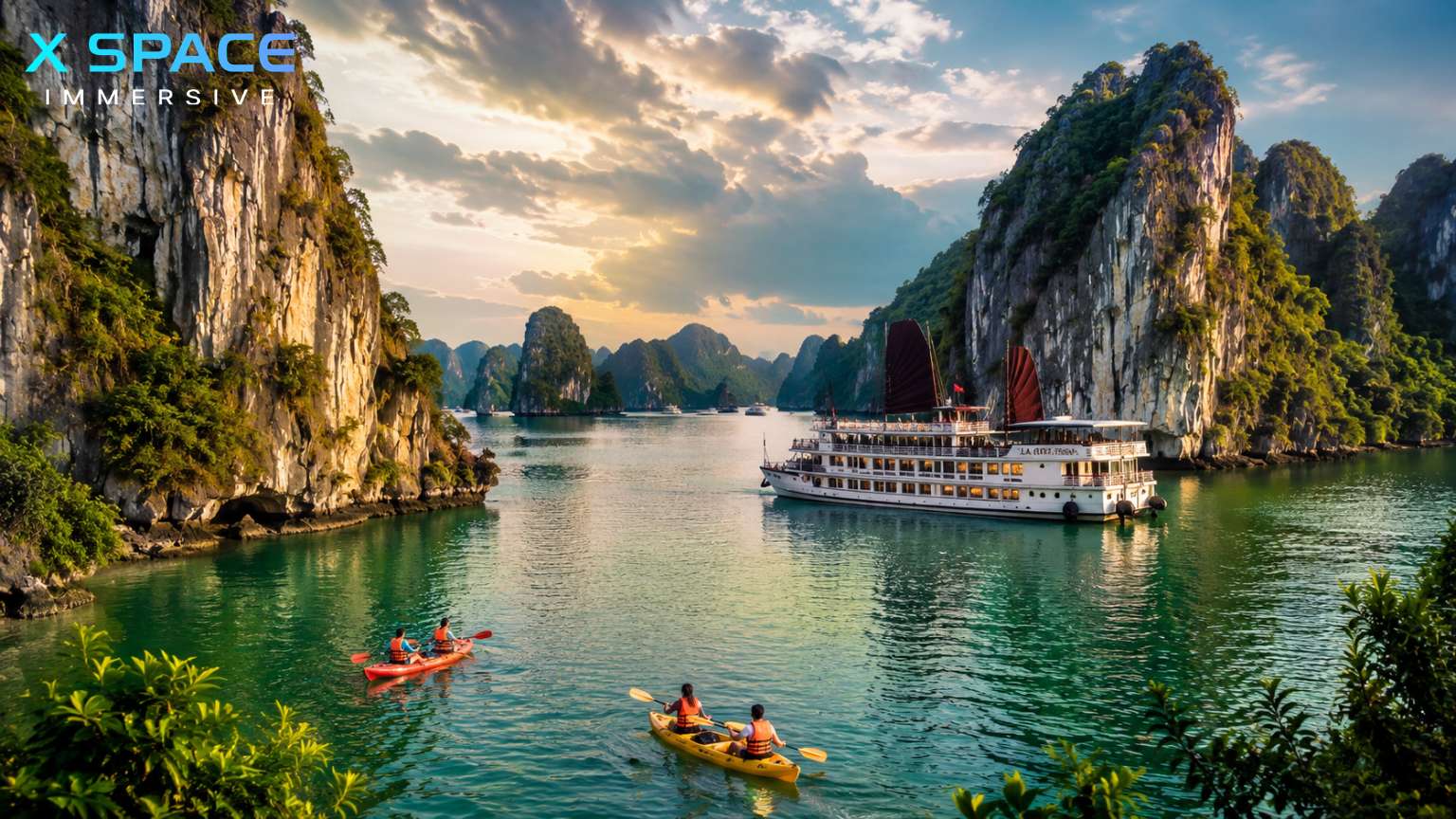 Ha Long Bay day trip from Hanoi with cruise and limestone islands