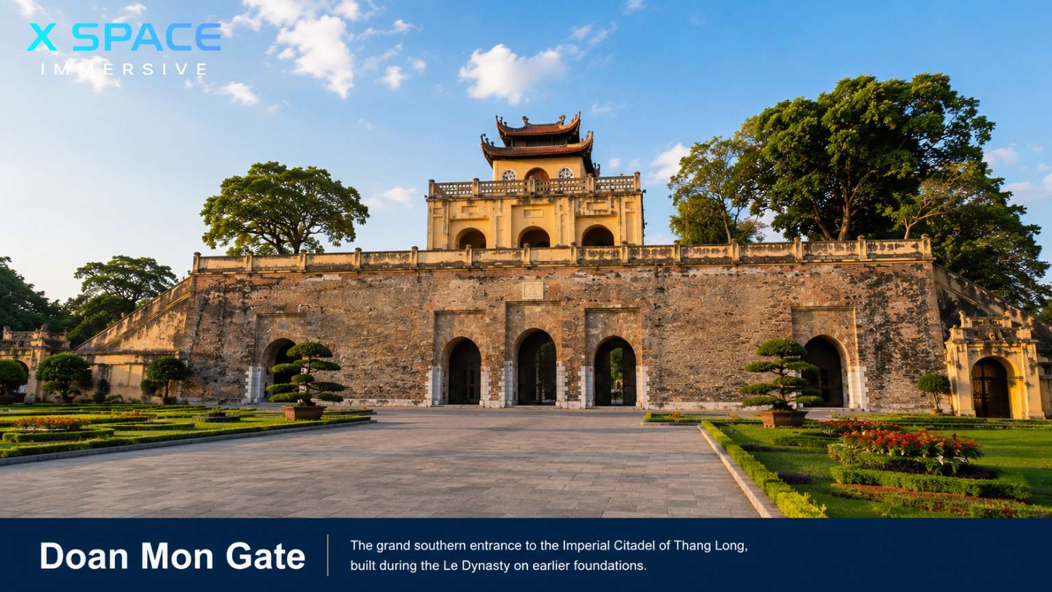 Doan Mon Gate at the Imperial Citadel of Thang Long in Hanoi, the historic southern entrance to the royal citadel