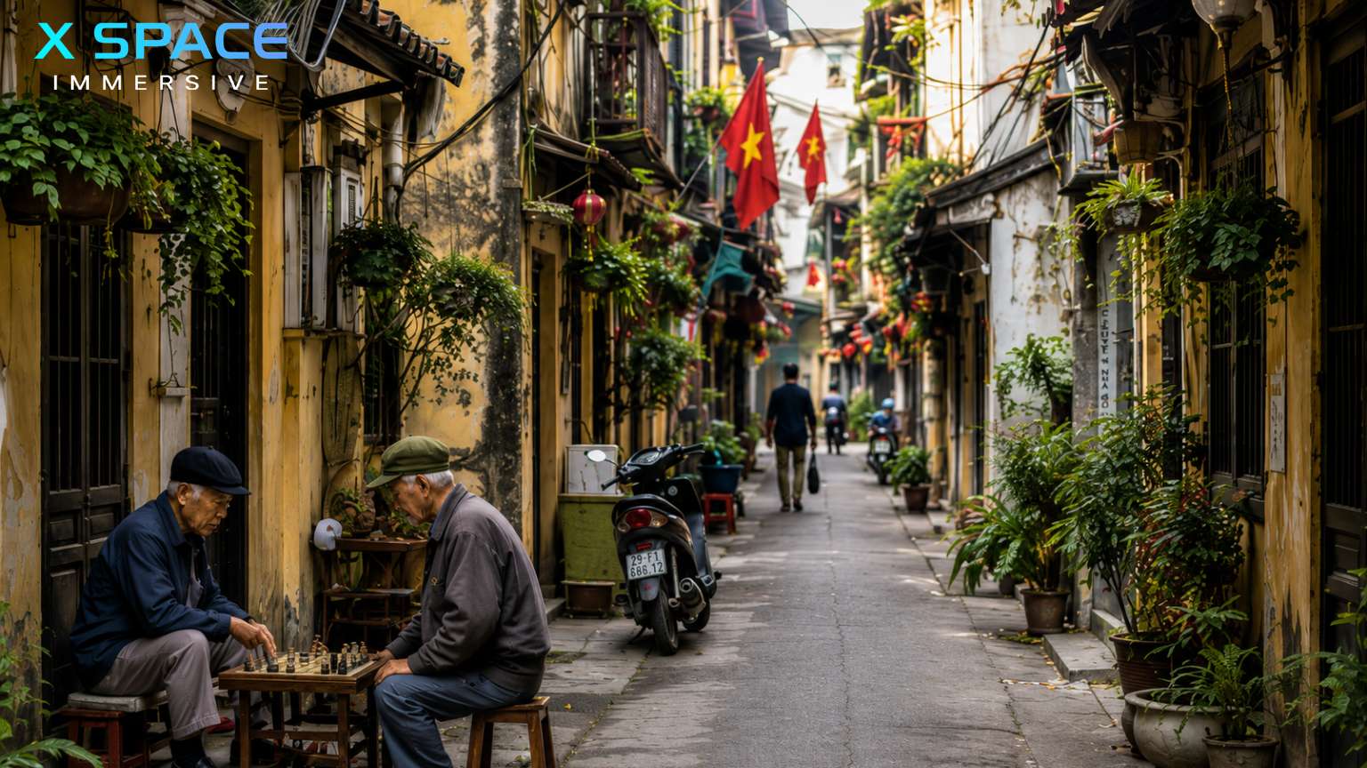 Exploring hidden alleys in Hanoi Old Quarter