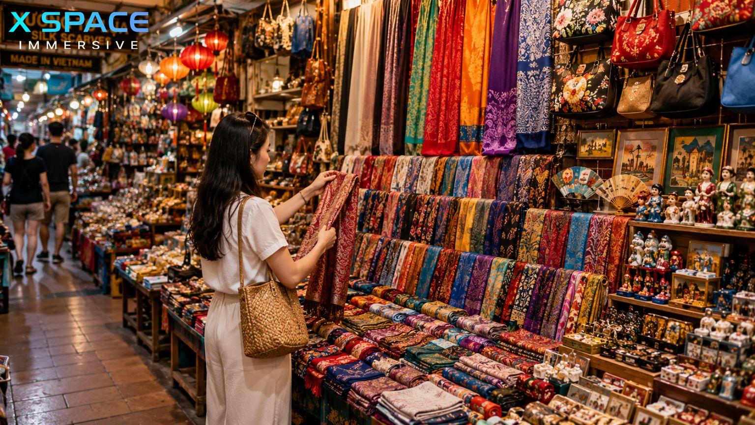 Shopping for silk scarves, handmade souvenirs, and local crafts in Hanoi Old Quarter