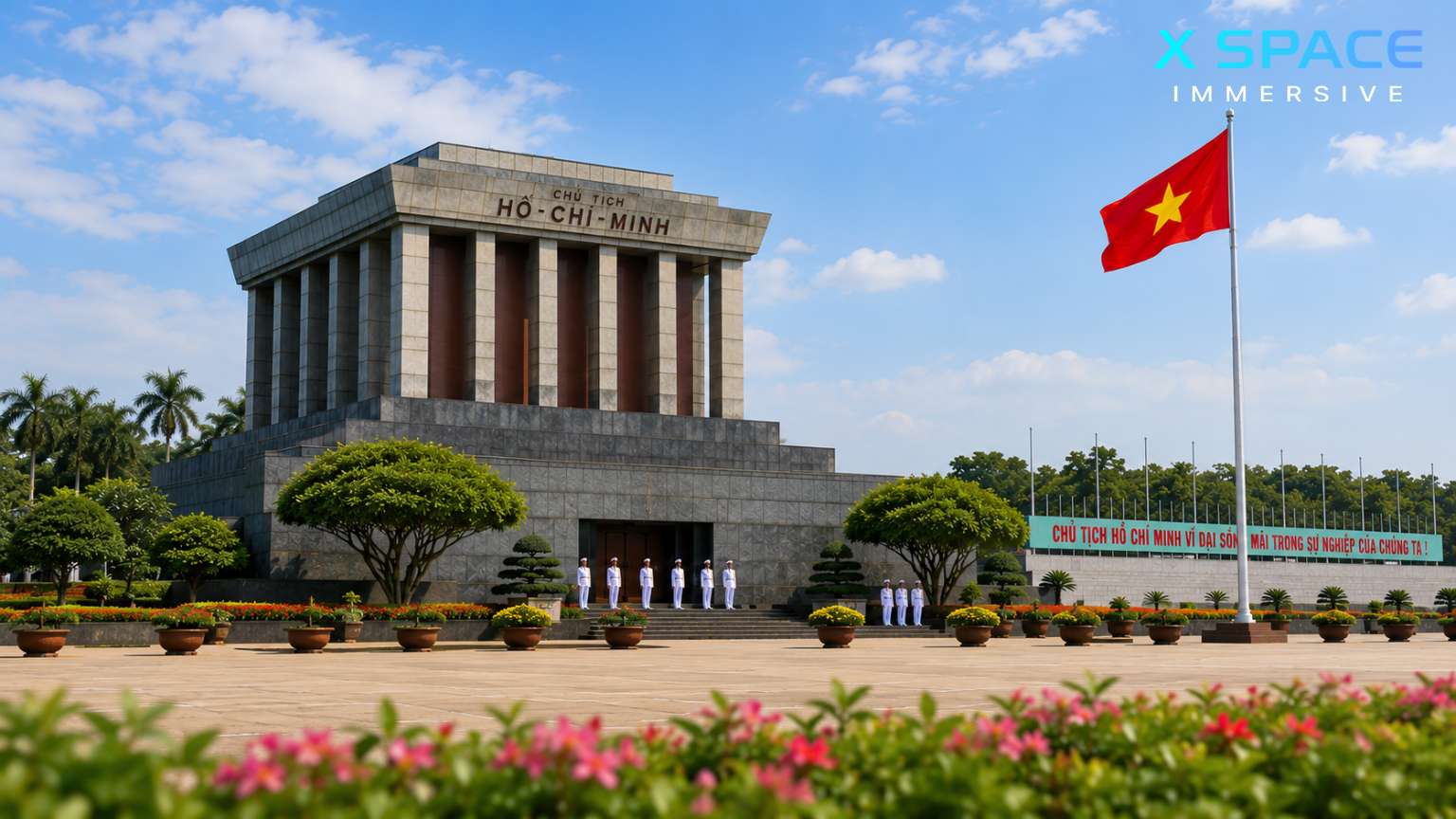 Ho Chi Minh Mausoleum at Ba Dinh Square in Hanoi, Vietnam