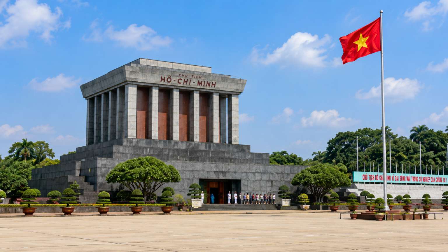 Ho Chi Minh Mausoleum in Ba Dinh Square Hanoi