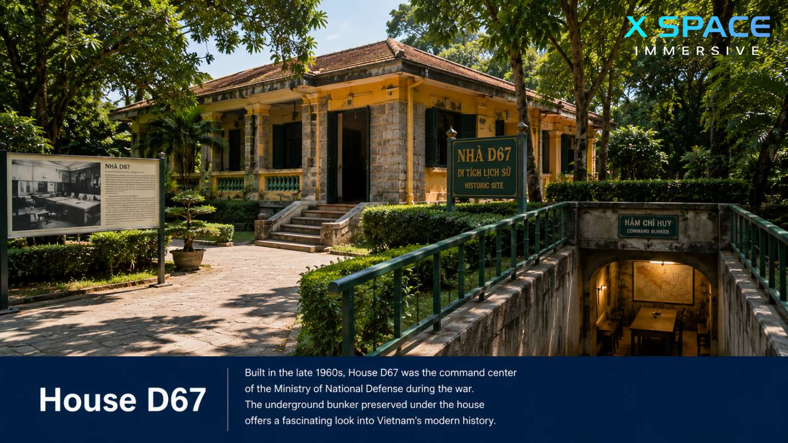 House D67 and underground command bunker at the Imperial Citadel of Thang Long in Hanoi