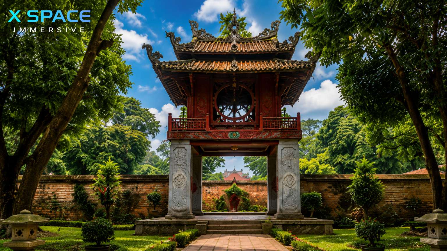 Temple of Literature gate in Hanoi, Vietnam