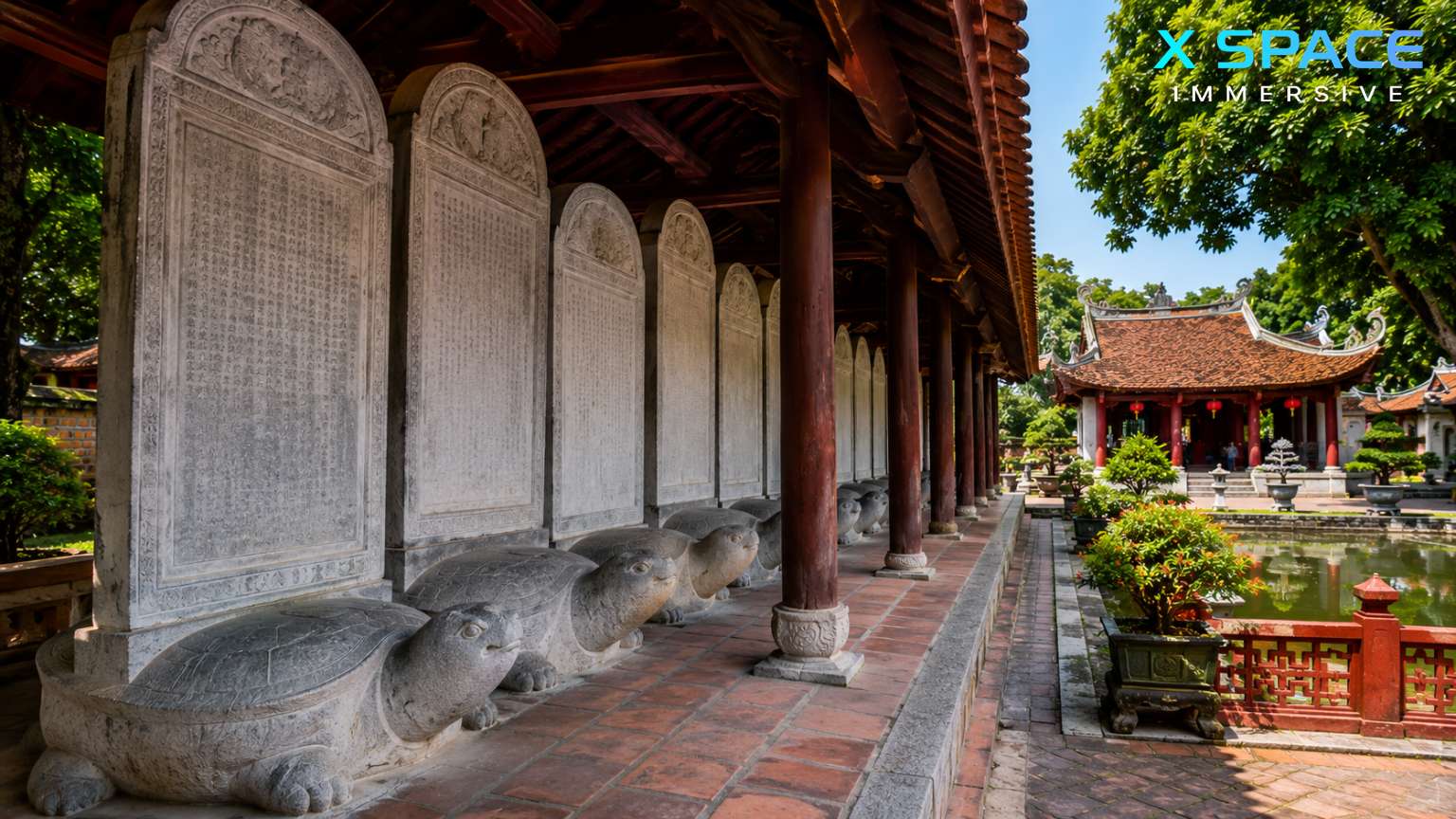 Doctoral steles on stone turtles at the Temple of Literature and National University