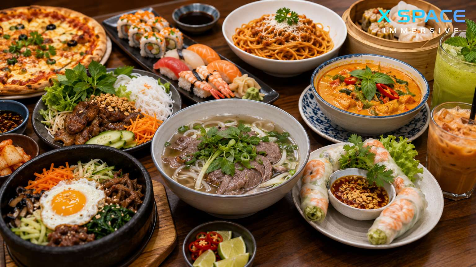 Vietnamese and international restaurants at Royal City Hanoi Vietnam offering a wide variety of dining options.