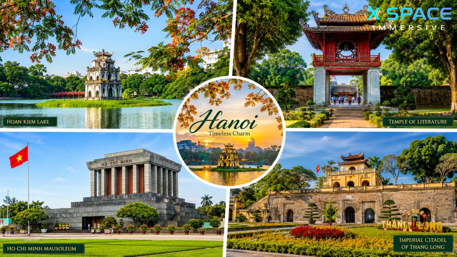 Top attractions in Hanoi for first time visitors including Hoan Kiem Lake and Temple of Literature