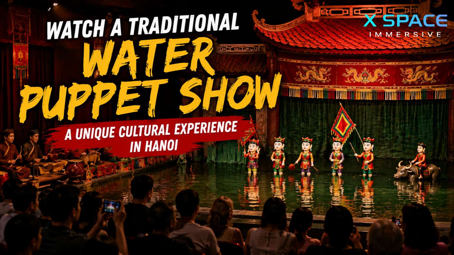 Traditional water puppet show in Hanoi showcasing Vietnamese cultural performance
