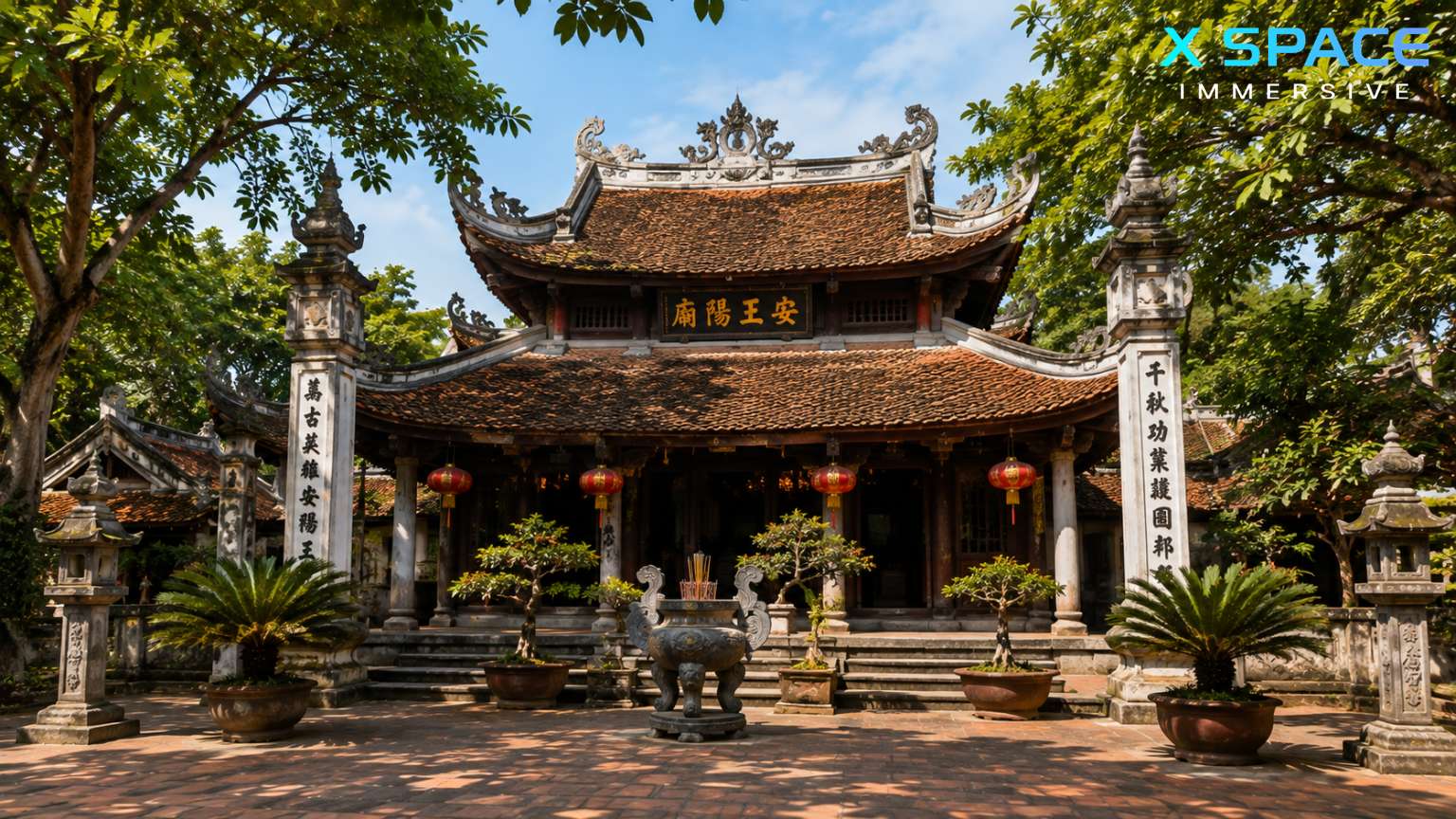 An Duong Vuong Temple at Co Loa Citadel associated with ancient Vietnamese legends