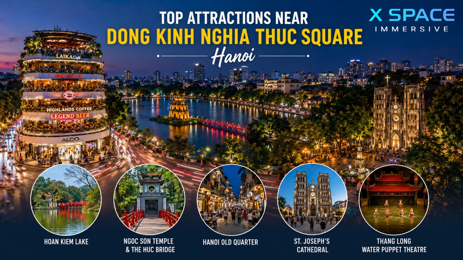 Top attractions near Dong Kinh Nghia Thuc Square Hanoi