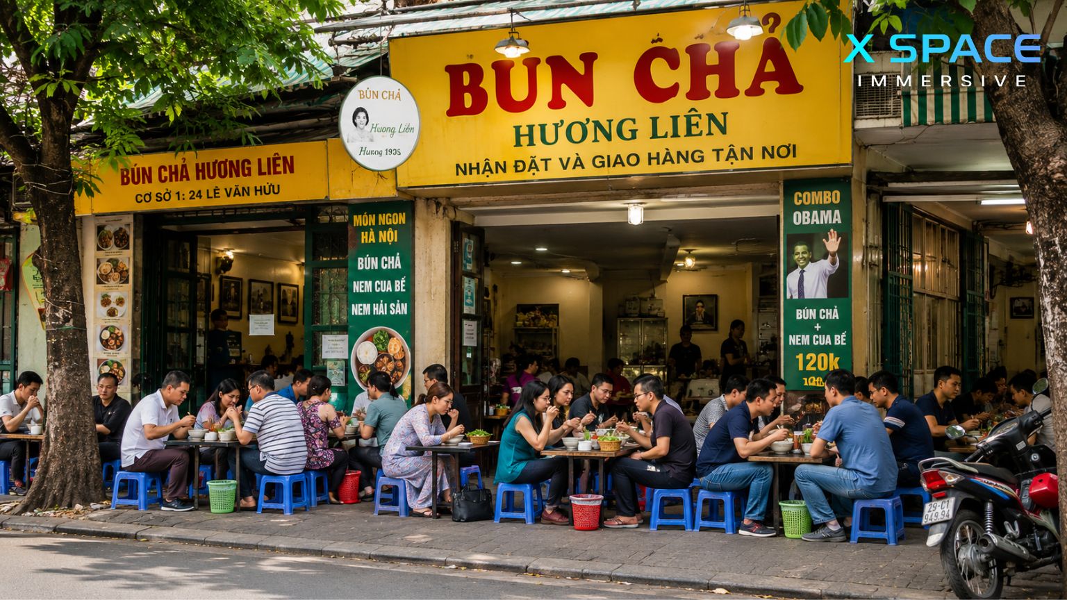 Authentic bun cha Vietnam pork grilled over charcoal for a traditional smoky flavor