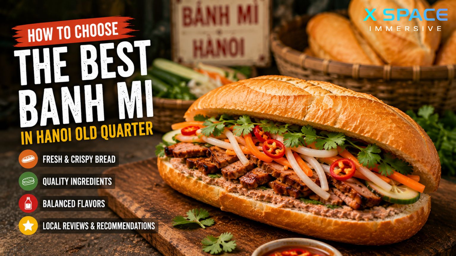 Best banh mi in Hanoi Old Quarter featuring authentic Vietnamese banh mi and local street food