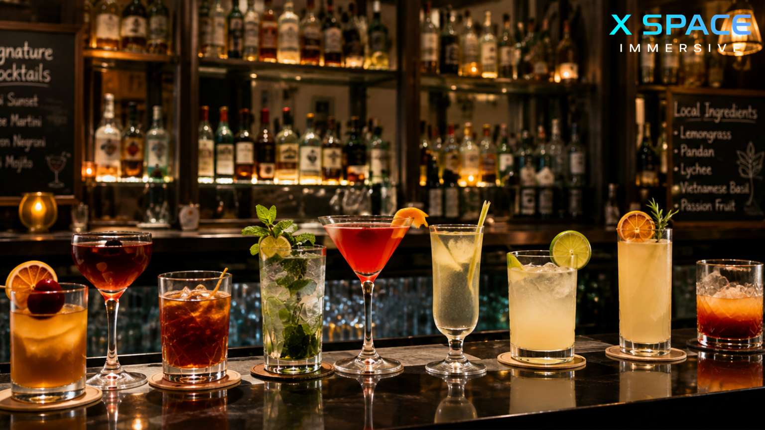 Signature cocktails at one of the best bars in Hanoi Old Quarter