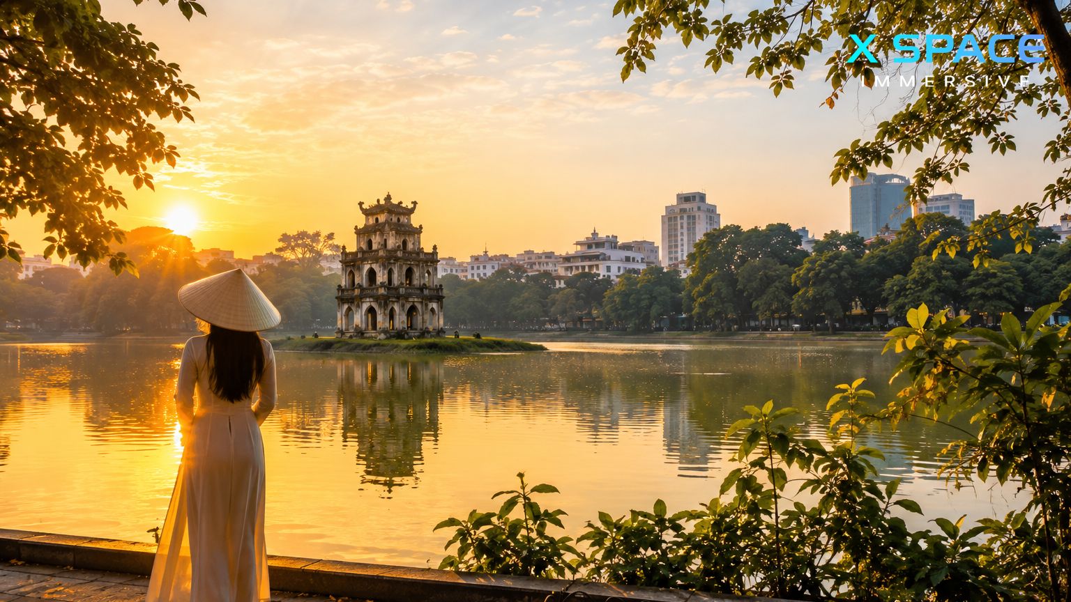 Traveler overlooking Hoan Kiem Lake while planning how many days to spend in Hanoi
