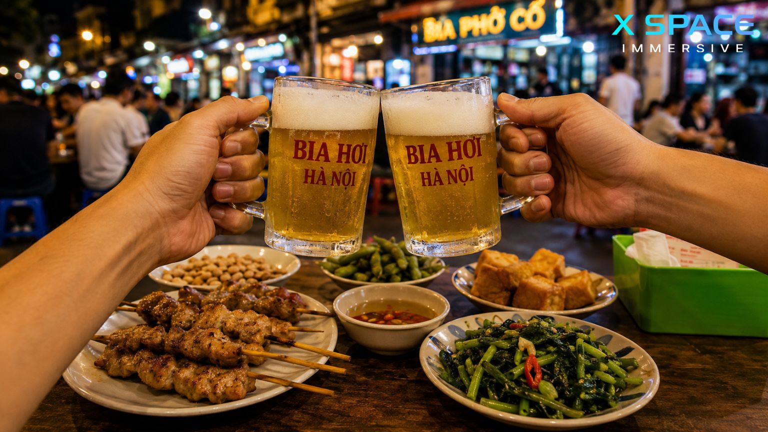 Bia hoi beer on Ta Hien Beer Street Hanoi