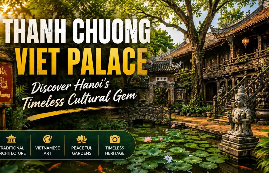 Thanh Chuong Viet Palace in Hanoi with traditional Vietnamese architecture and peaceful gardens