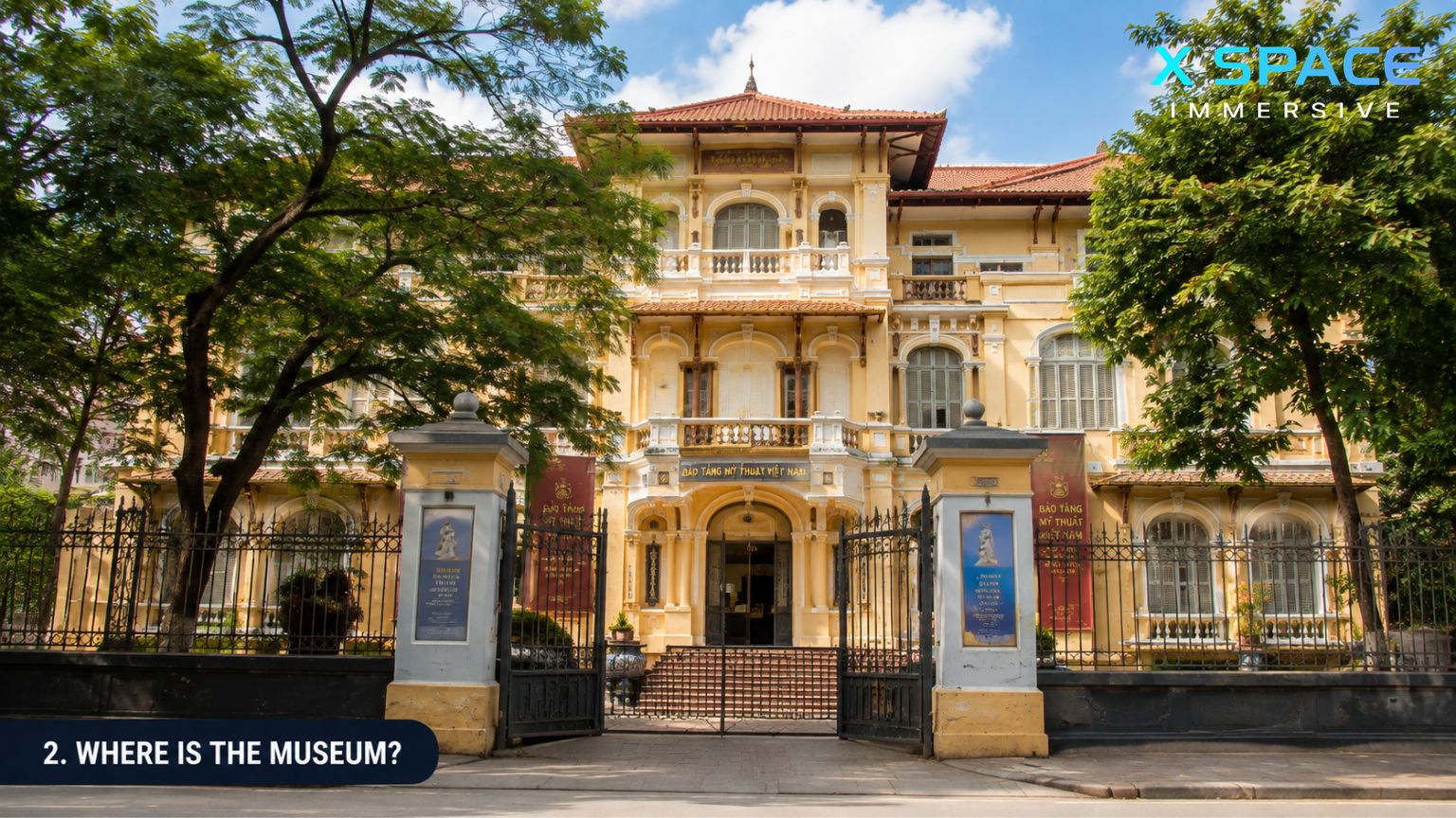 Vietnam Fine Arts Museum Hanoi exterior at Nguyen Thai Hoc Street in Ba Dinh District