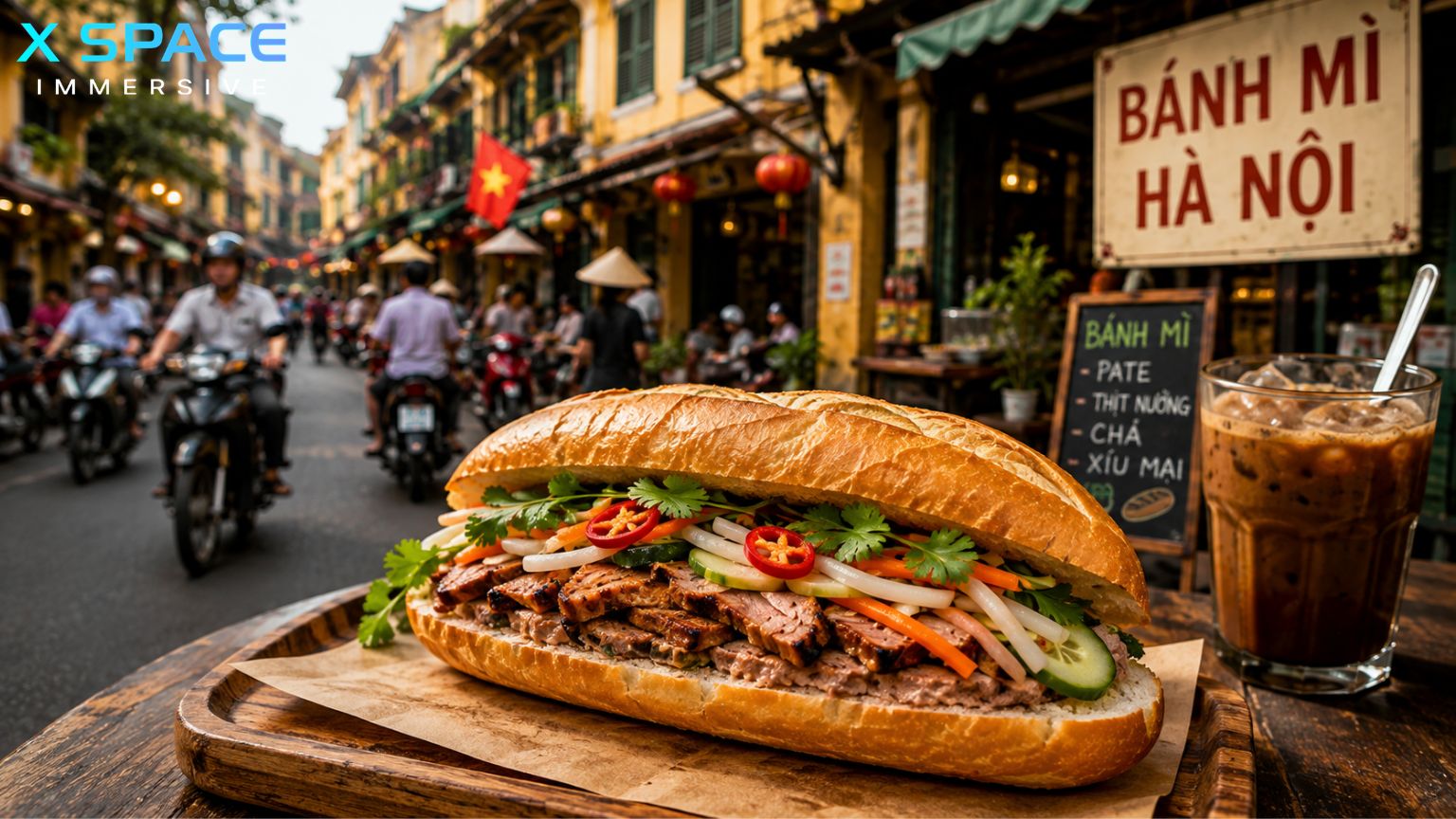 Authentic banh mi on a Hanoi Old Quarter street showcasing why the best banh mi in Hanoi Old Quarter is so famous